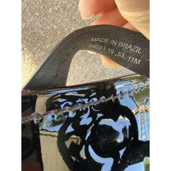 Tory Burch Size 11 Miller Sandal Black Patent Leather - Picture 4 of 5